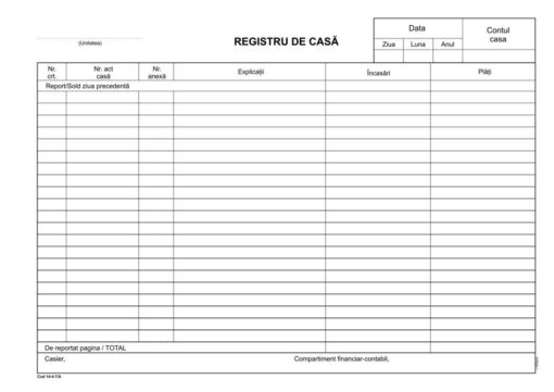 Registru de casa A4 carnet, offset (model 1)