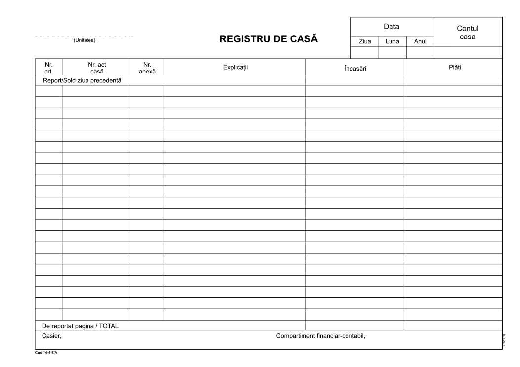 Registru de casa A4 carnet, offset (model 1) - Silvaniaprint