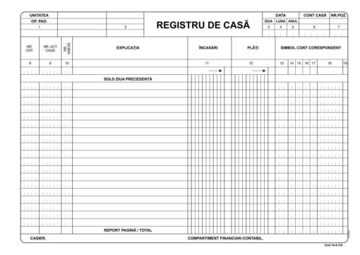 Registru de casa A4 carnet, offset (model 2)