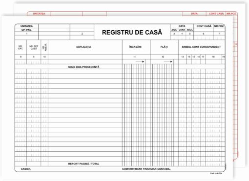 Registru de casa A4 carnet, autocopiativ (model 2)