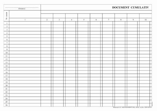 Document cumulativ orizontal A4 bloc