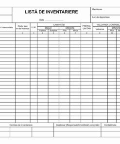 Lista inventar orizontal A4 bloc